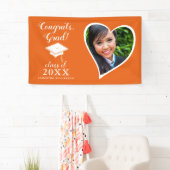 Banderoles Classe 2025 Photo Orange and White Graduation (En situation)