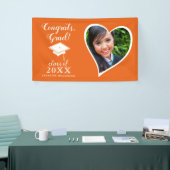 Banderoles Classe 2025 Photo Orange and White Graduation (Salon professionnel)