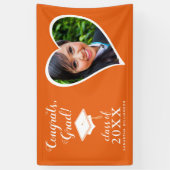 Banderoles Classe 2025 Photo Orange and White Graduation (Vertical)