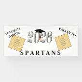 Banderoles Classe Argent de 2026 Graduation (Horizontal)