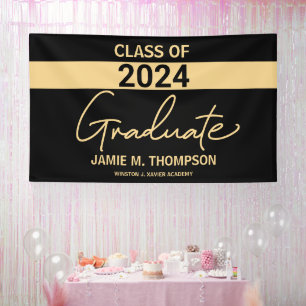 Banderoles Classe Black jaune or de 2024 CelebrateGraduate