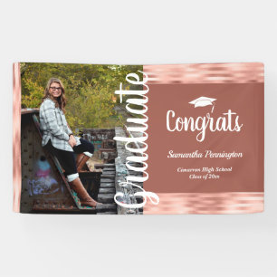 Banderoles Classe de 2020 Un parti de graduation photo rose