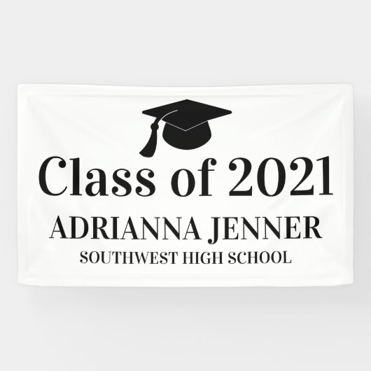 Banderoles Classe de 2021 Graduate Simple Typographie Script (Horizontal)