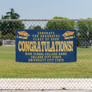 Banderoles CLASSE DE 2022 Cérémonie de graduation scolaire su