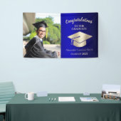 Banderoles Classe de 2022 Félicitations Diplômé Blue Gold (Salon professionnel)