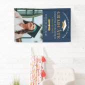 Banderoles Classe de 2022 Grad Photo Gold Black Graduation (En situation)