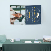 Banderoles Classe de 2022 Grad Photo Gold Black Graduation (Salon professionnel)