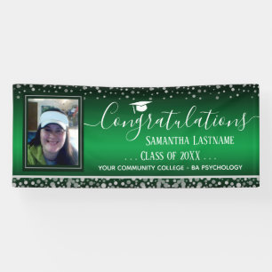 Banderoles Classe de 2022 Graduation Argent Confetti une phot