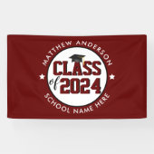 Banderoles Classe de 2024 Burgundy Red Graduation Party (Horizontal)