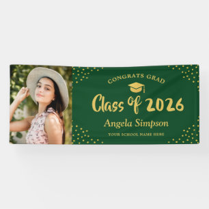 Banderoles Classe de 2024 Green Gold Photo Graduation Party