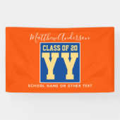 Banderoles Classe de 2024 Orange Blue & Gold Graduation Party (Horizontal)