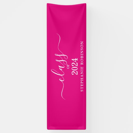 Banderoles Classe de 2024 Pink Simple Graduation (Vertical)