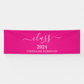Banderoles Classe de 2024 Pink Simple Graduation (Horizontal)