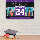 Banderoles Classe de 2024 Purple Graduation Photo Collage