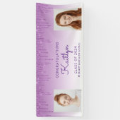 Banderoles Classe de 2024 Purple Parties scintillant 2-Photo (Vertical)