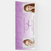 Banderoles Classe de 2024 Purple Parties scintillant 2-Photo  (Vertical)