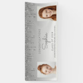Banderoles Classe de 2024 Silver Parties scintillant 2-Photo  (Vertical)