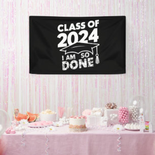 Banderoles Classe De 2024 Terminé Graduation Funny Graduate