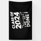 Banderoles Classe De 2024 Terminé Graduation Funny Graduate (Vertical)