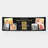 Banderoles Classe De 2025 Bold GRAD 6 Photo Graduation Party (Horizontal)