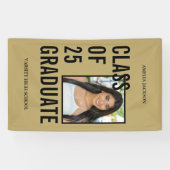 Banderoles Classe De 2025 Gold Photo Graduation (Horizontal)