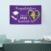 Banderoles Classe de 2025 Graduate Photo Purple Graduation (Salon professionnel)