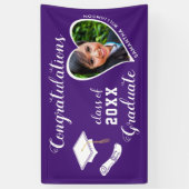 Banderoles Classe de 2025 Graduate Photo Purple Graduation (Vertical)
