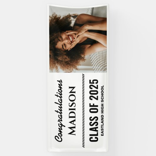 Banderoles Classe De 2025 | Gras Typographie Diplômé Photo (Vertical)