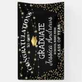 Banderoles Classe de Black & Gold Stylish de 2025 Graduation (Vertical)