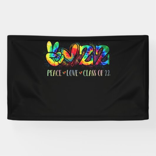 Banderoles Classe De Diplôme Supérieur De Tie Dye 2022 (Horizontal)
