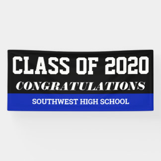 Banderoles Classe de diplômes de 2020 Félicitations Blue