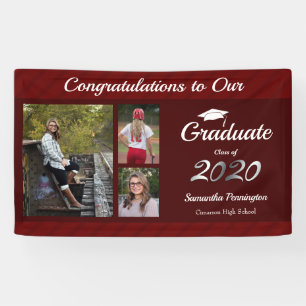 Banderoles Classe de diplômes de 2020 Photo Collage Wine