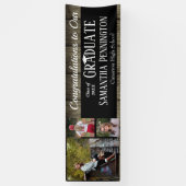 Banderoles Classe de diplômes en bois rustique de 2020 Collag (Vertical)