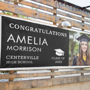 Banderoles Classe De Diplômés Photo Black White