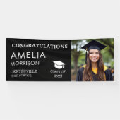 Banderoles Classe De Diplômés Photo Black White (Horizontal)