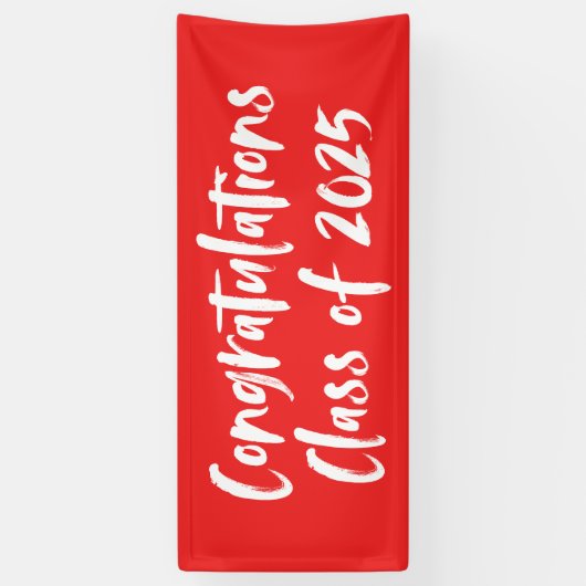 Banderoles Classe de félicitations de 2025 Red Graduation (Vertical)