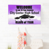 Banderoles Classe de frontière Purple Aquarelle Bienvenue (En situation)