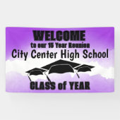 Banderoles Classe de frontière Purple Aquarelle Bienvenue (Horizontal)