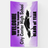 Banderoles Classe de frontière Purple Aquarelle Bienvenue (Vertical)