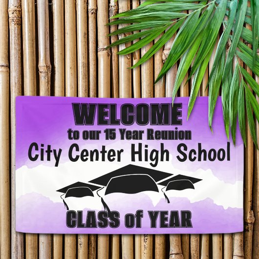 Banderoles Classe de frontière Purple Aquarelle Bienvenue