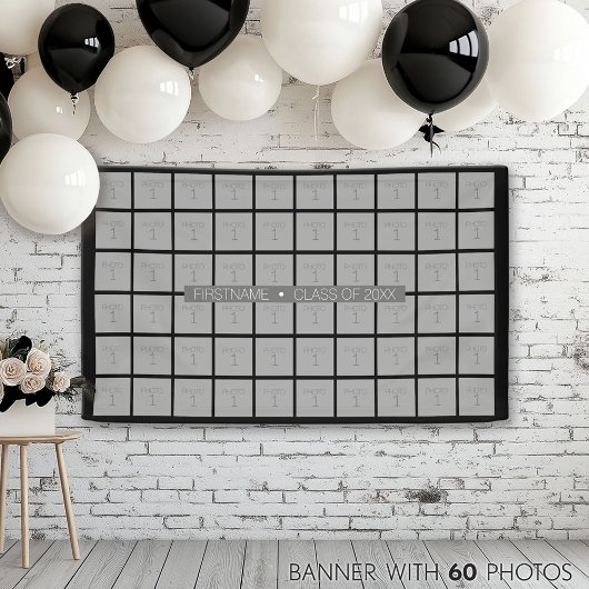 Banderoles Classe de — Graduation 60 Photo - Peut modifier la