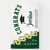 Banderoles Classe de Graduation Blanc Vert Moderne du Parti 2 (Vertical)