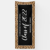 Banderoles Classe de graduation de 2022 Leopard Personnalisé (Vertical)