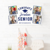 Banderoles Classe de graduation en bleu de la marine moderne (En situation)