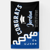 Banderoles Classe de Graduation moderne Blue Black de 2025 Pa (Vertical)