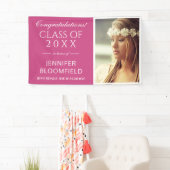 Banderoles Classe de graduation Pink White Photo Moderne DE 2 (En situation)