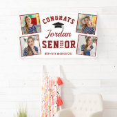 Banderoles Classe de Graduation Rouge blanc moderne de 2024 4 (En situation)