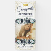 Banderoles Classe de la porte de graduation Florale bleue 202 (Vertical)