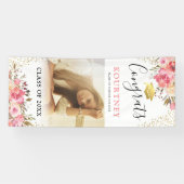 Banderoles Classe de la porte de graduation rose fille 2025 (Horizontal)