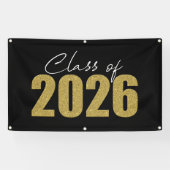 Banderoles Classe de Parties scintillant d'or de 2026 (Horizontal)